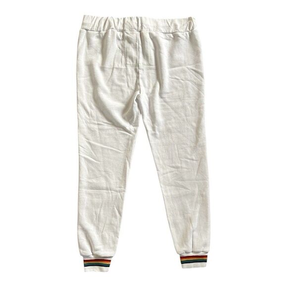 Aviator Nation White Sweatpants Size XL Casual Women’s Rainbow Joggers - Picture 7 of 10
